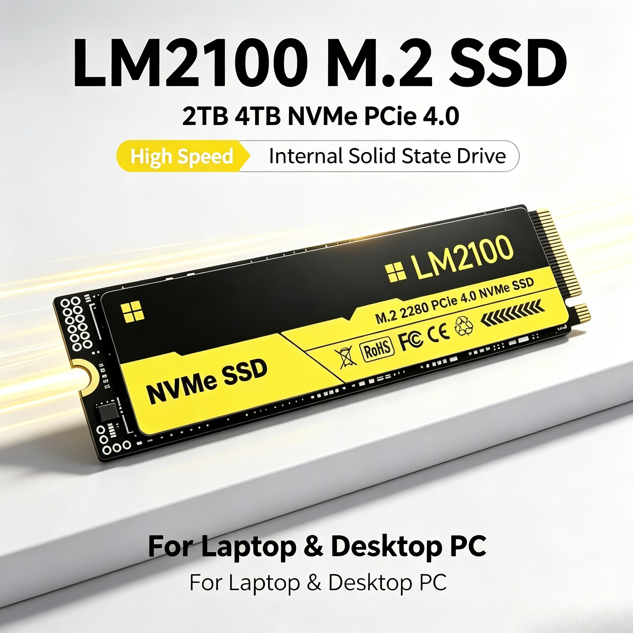 M.2 Nvme 4Tb Pcie 4.0 Ssd - Nouveau disque dur SSD M.2 LM2100,