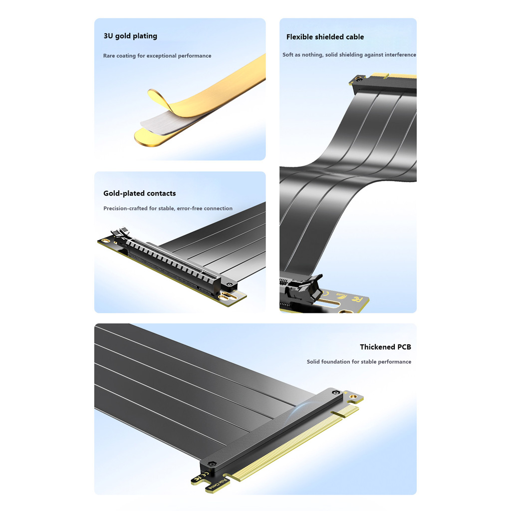 Câble de rallonge PCIe 3.0 / 4 - Pcie 4.0 X16 Riser Cable 90 Degree avis et prix