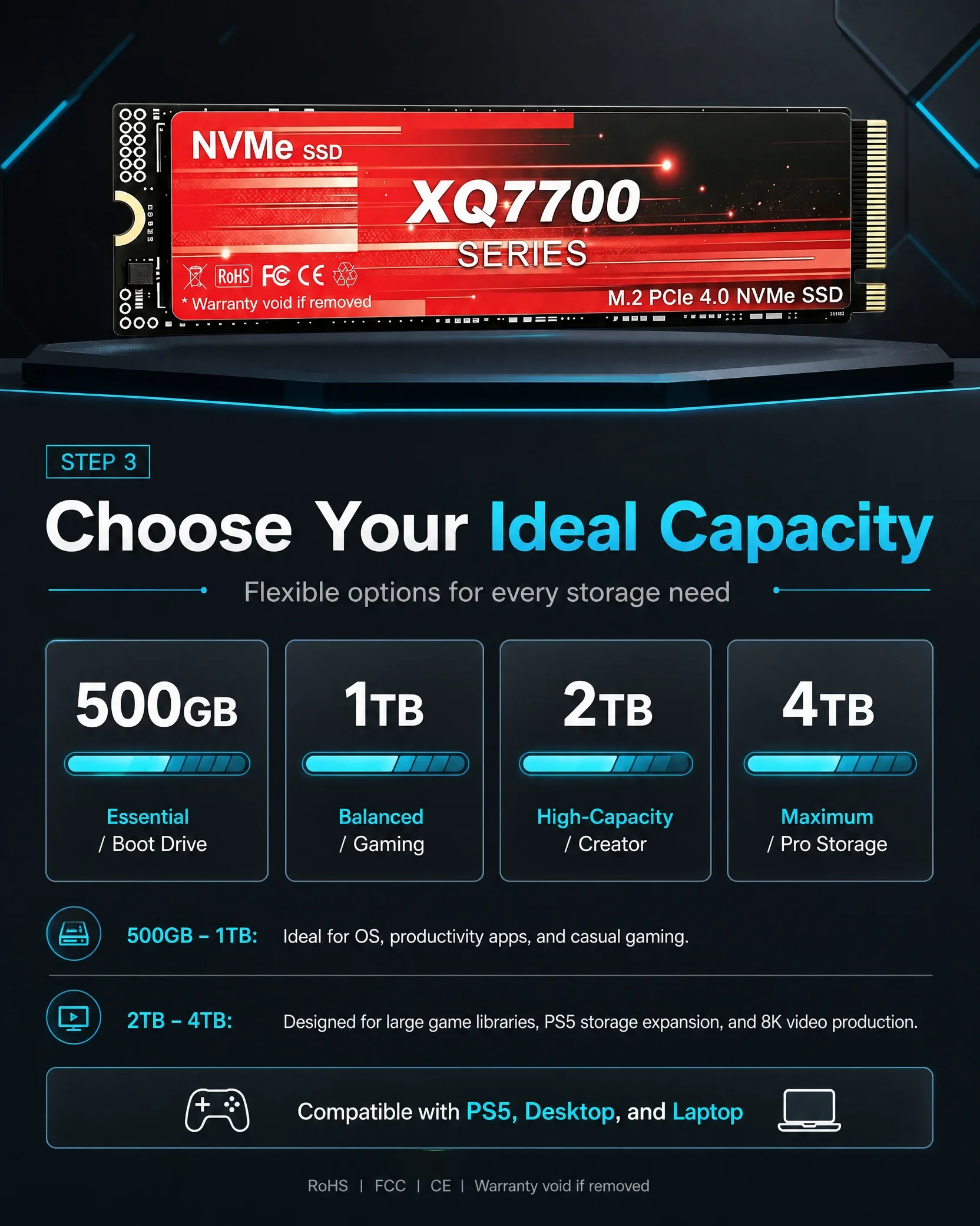 XQ7700 2TB 4TB SSD M.2 NVMe Di - M.2 Nvme 4Tb Pcie 4.0 Ssd avis et prix