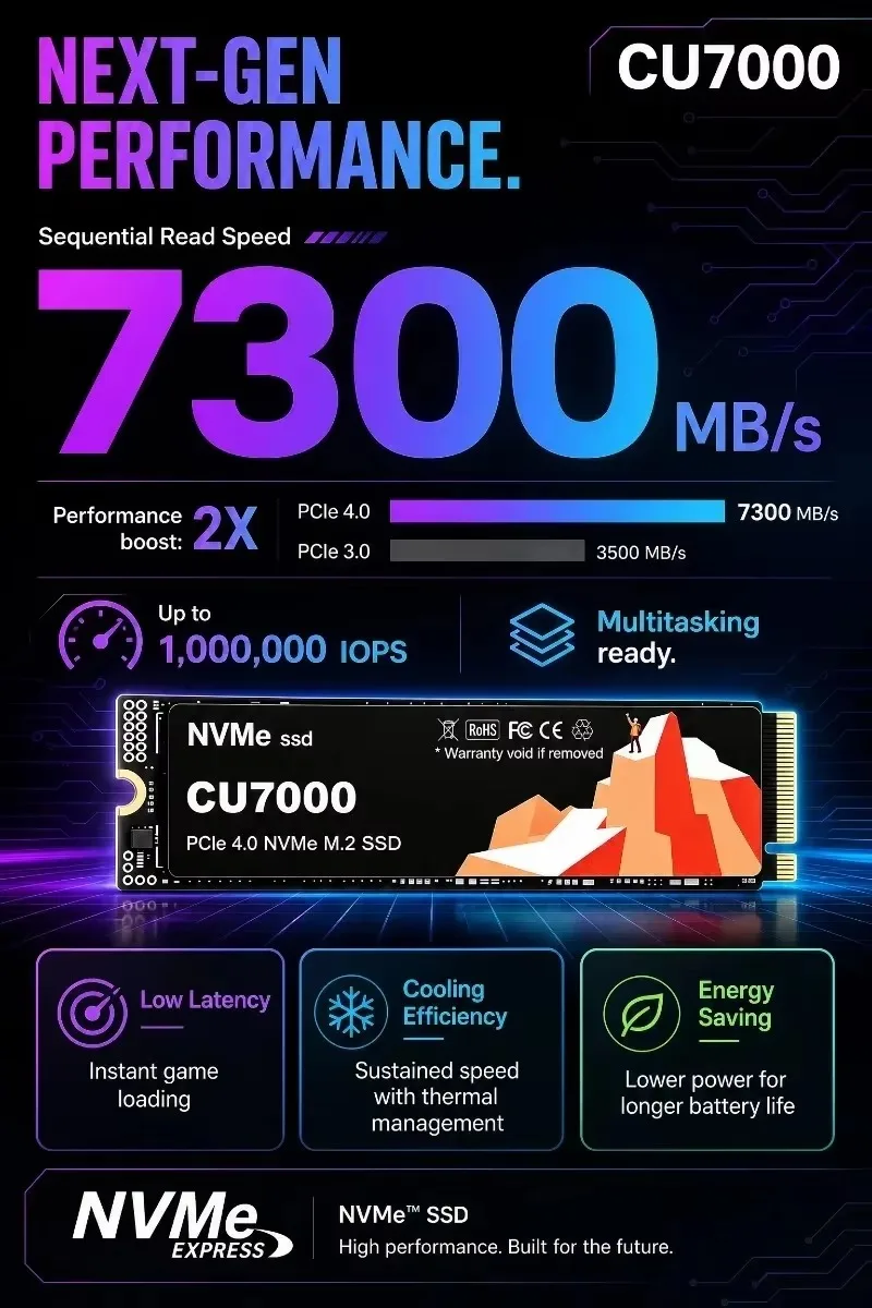 CU7000 SSD M.2 NVMe, disque SS - M.2 Nvme 4Tb Pcie 4.0 Ssd avis et prix